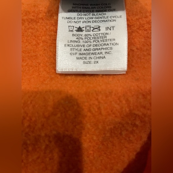 Harley-Davidson Orange Zip-Up Adult size 2X - Picture 3 of 3